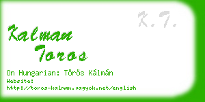 kalman toros business card
